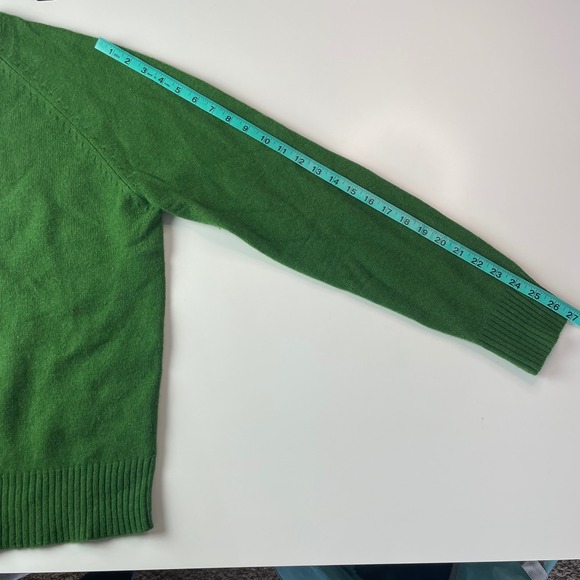 J.Crew Womens Green 100% Lambswool Crewneck Raglan Sweater 70762 Size L - Picture 6 of 10